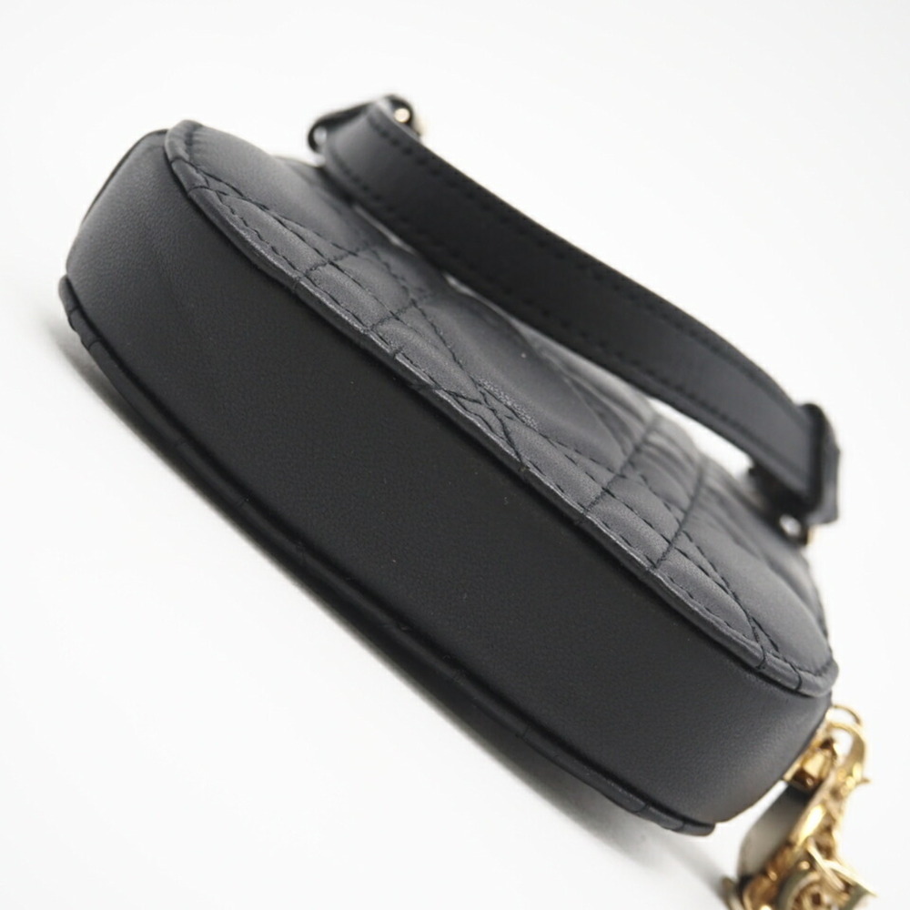 CHRISTIAN DIOR Black Lambskin Leather Shoulder Bag - Picture 9 of 12